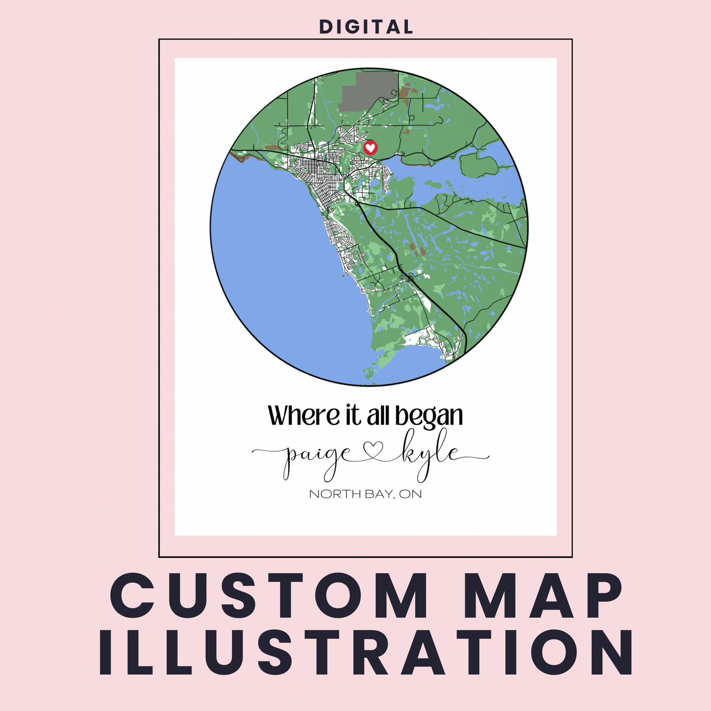 Where It All Began Map | Custom Digital Illustration