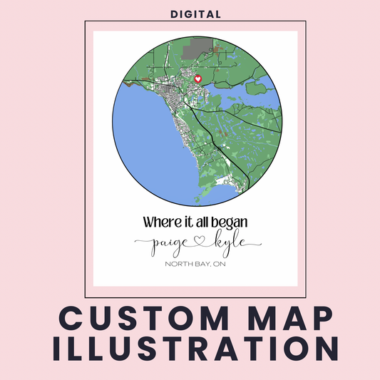Where It All Began Map | Custom Digital Illustration