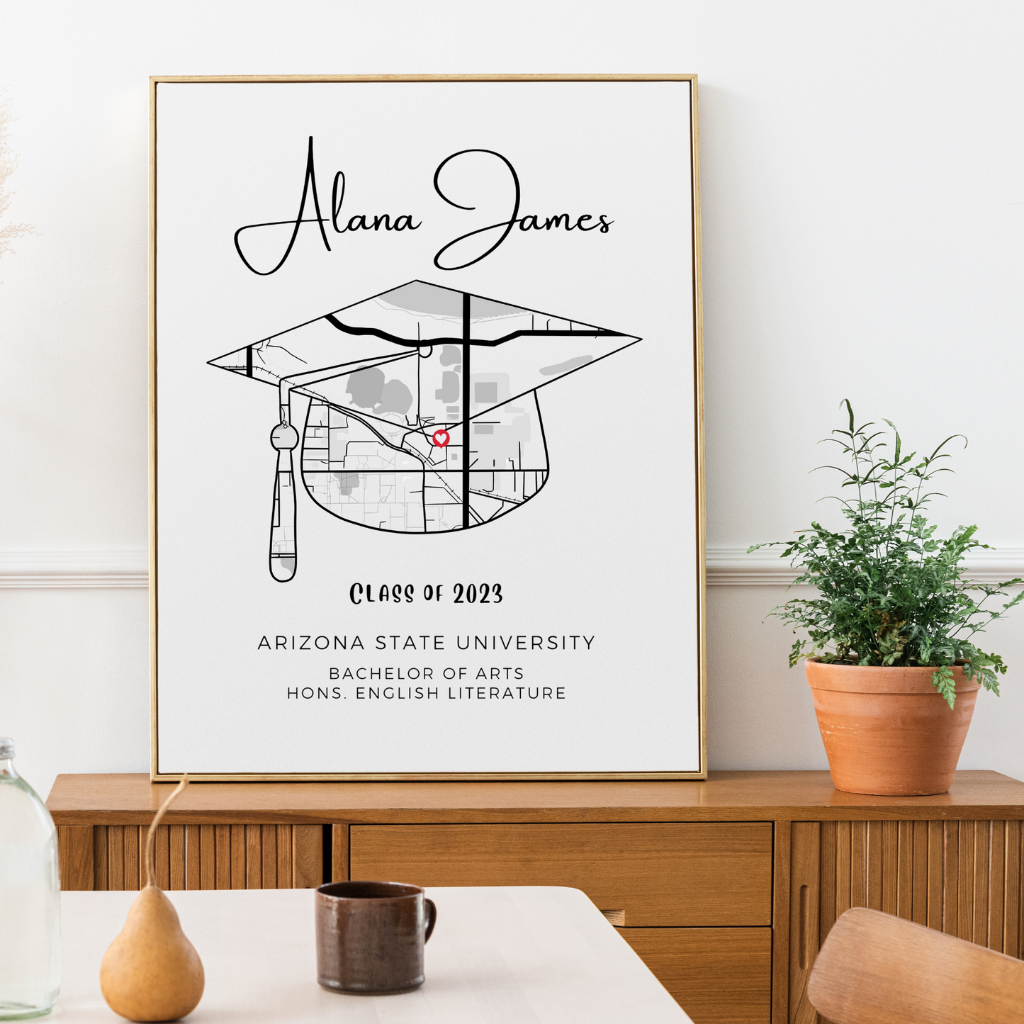 Graduation Map Illustration