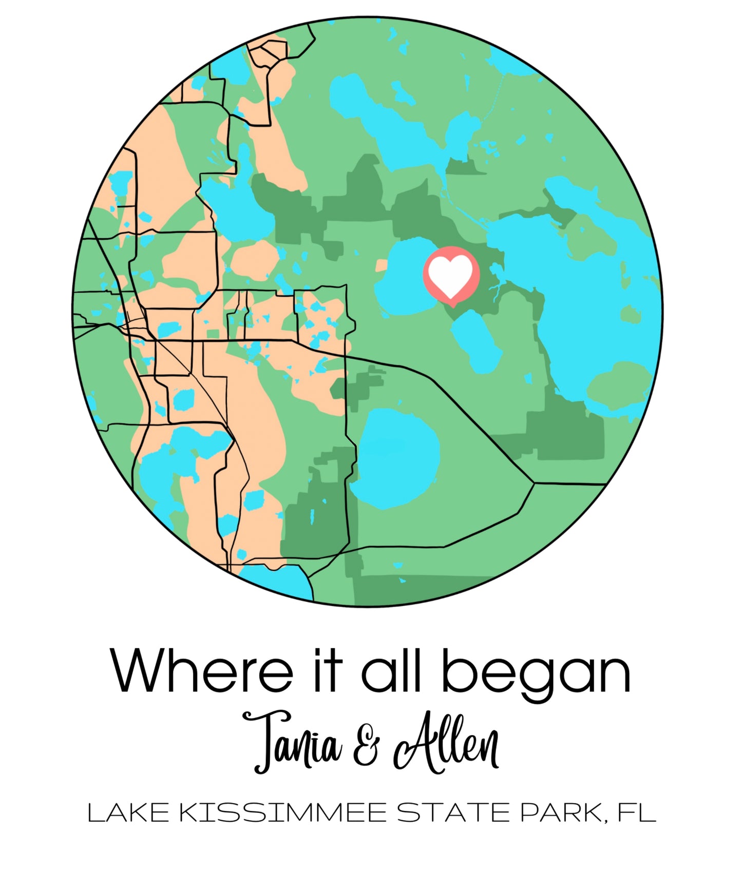 Where It All Began Map | Custom Digital Illustration