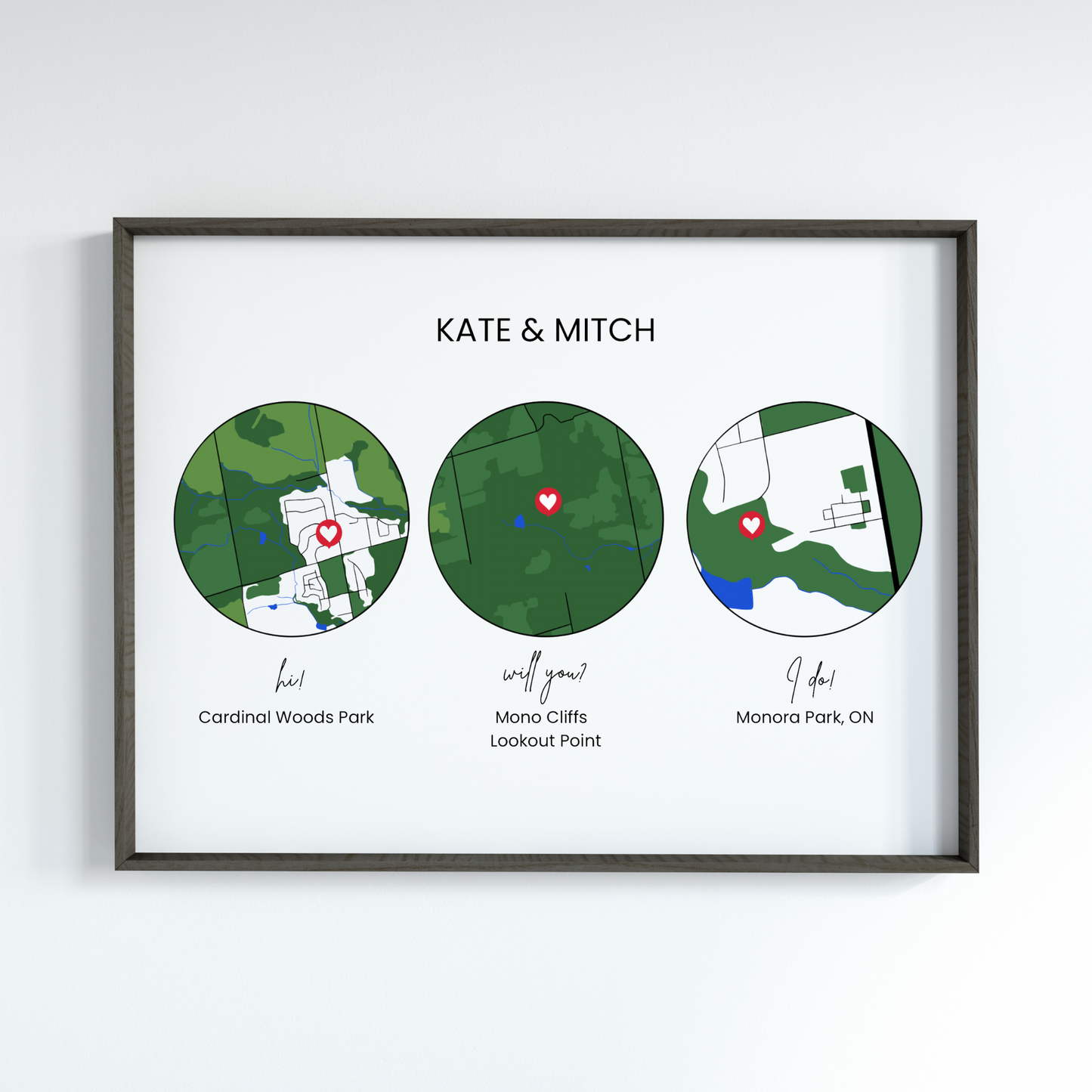 Hi! Will You? I do! Map Illustration | Custom Digital