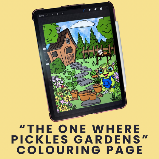 “The One Where Pickles Gardens” Colouring Page