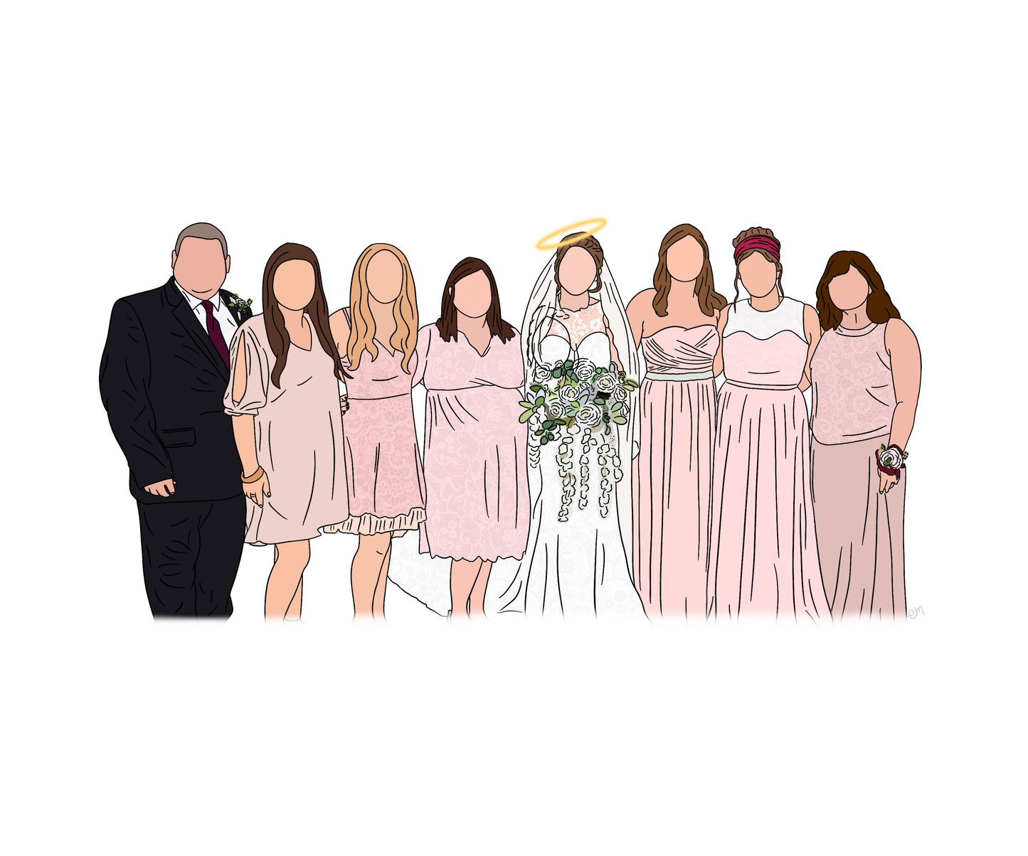 A Custom Wedding Memorial Illustration