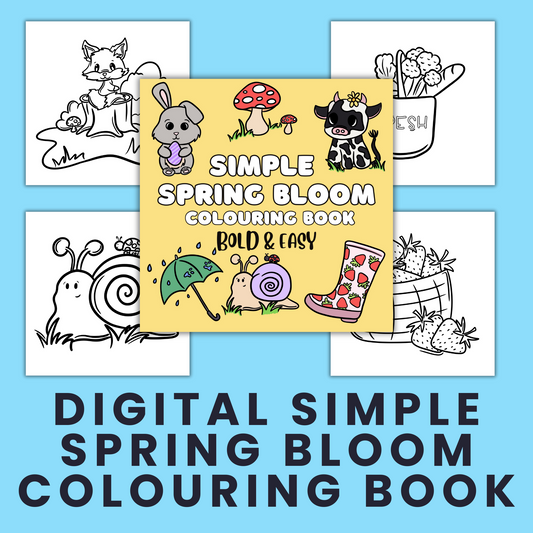 Simple Spring Bloom Colouring Book- DIGITAL