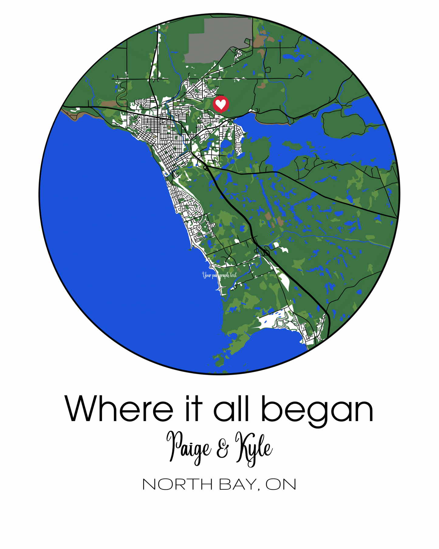 Where It All Began Map | Custom Digital Illustration