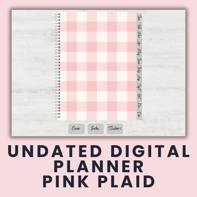 Undated Digital Planner | Pastel Plaid